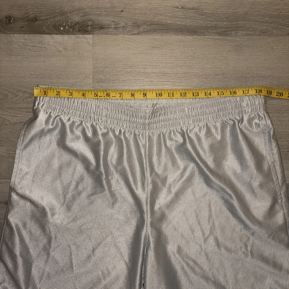 Vintage Y2K Nike Basketball Short Silky Athletic Silver Men's Large